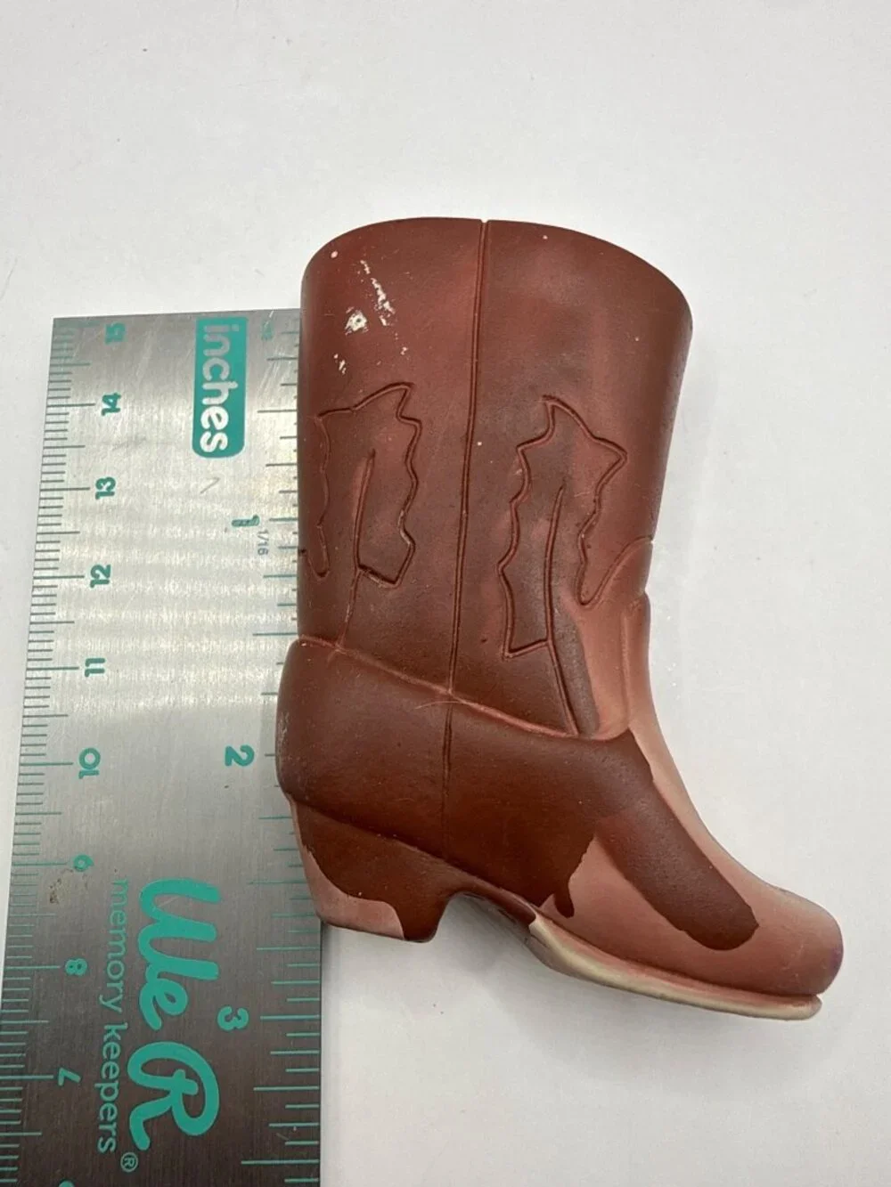 Vintage Dot Boot Small Brown Vinyl Cowboy Doll Boot Replacement Western Accessor